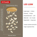GobekUsa Gold LED Butterfly Pendant Lights for Home Staircase, Living Room, Bedroom Chandeliers