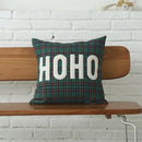 GobekUsa Christmas Plaid Cotton Canvas Cushion Cover with Snowflake Embroidery