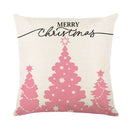 GobekUsa Christmas Santa Claus Linen Pillowcase - Sofa Cushion Cover, Decorative Living Room Pillow Cover