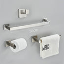 GobekUsa Brushed Nickel Bathroom Hardware Set: Robe Hook, Towel Rail, Bar Rack, Shelf, Tissue Holder