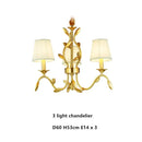 GobekUsa Gold Copper Chandelier with Fabric Shades & LED Lighting