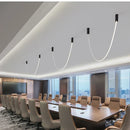 GobekUsa Leather Luminous Line Chandelier | Modern Minimalist Duplex Dining Room Office Art Luxury Lamp