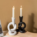 GobekUsa Ceramic Knot Candle Stand Geometric Home Decor Hollow Candlestick