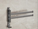 GobekUsa Gray Aluminum Swivel Towel Hanger: Wall Mounted Folding Bathroom Towel Bar