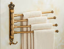 GobekUsa Antique Carved Swivel Towel Hanger, Wall Mounted Folding Towel Bar, Bathroom Towel Holder