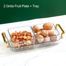GobekUsa 6-Grid Divided Fruit Plate Snack Dish Dry Fruit Tray Light Luxury Tray