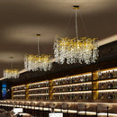 GobekUsa Golden Crystal Tree Ceiling Chandelier, Luxury Aluminum Art Fixture