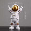 GobekUsa Astronaut Figurines: Modern Spaceman with Moon Sculpture, Perfect Gift for Man & Boyfriend