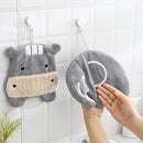 GobekUsa Cartoon Animals Coral Velvet Hand Towel - Microfiber Terry Towel with Quick Drying
