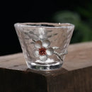 GobekUsa Carved Tin Glass Tea Cup Set - Heat Resistant, Puer Chinese, Elegant Design