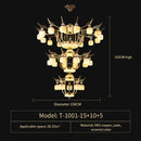 GobekUsa All Copper Jade Chandelier for Villa Living Room, Dining Room - Chinese Style Duplex Copper Lamp