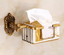 GobekUsa Bronze Carved Bath Accessories Set: Shelf, Towel Rack, Paper Holder, Toilet Brush Holder
