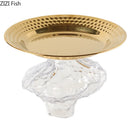 GobekUsa Glass Fruits Bowl Gold Plated Breakfast Dinner Plates Hotel Restaurant Fruit Plate