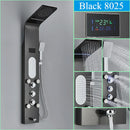 GobekUsa LED Blue Light Shower System with Temperature Display, Massage Column, Waterfall Rainfall