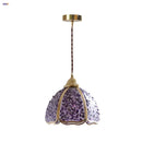 GobekUsa Crystal Glass LED Pendant: Tiffany Style Hanging Light for Living Room