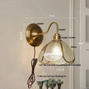 GobekUsa Glass Brass Wall Sconce LED Light Fixture for Dining Living Room