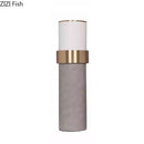 GobekUsa Gold Cylinder Vase Leather Desk Decor Artificial Flower Arrangement