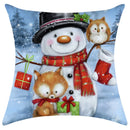 GobekUsa Christmas Pillowcase Deer Santa Tree Bear Print Cushion Cover