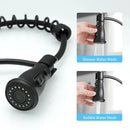 GobekUsa Black Spring Spout Kitchen Faucet Single Lever Pull Out Mixer Tap
