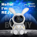 GobekUsa Galaxy Bunny Astronaut Projector: Moon and Star Night Light for Children