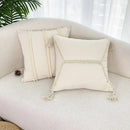 GobekUsa Fringed Geometry Embroidered Cushion Cover Patchwork Pillowcase for Living Room