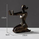 GobekUsa Girl Statue Bookends Decor Resin Decoration for Desk, Bookcase, Library