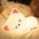 GobekUsa Cat LED Night Light - USB Rechargeable, Seven Colors, Soft Silicone