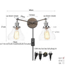 GobekUsa 2 Head LED Wall Lamps Iron Glass Bedroom Stair Light Fixtures