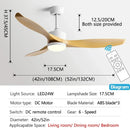 GobekUsa 52" Black Ceiling Fan Light with Remote Control for Living Room, Restaurant, and Household
