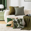 GobekUsa Green Embroidered Tufted Cushion Cover - Modern Minimalism Art Design