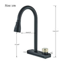 GobekUsa Black Kitchen Faucet 4 Function Brass Single Hole Mixer Deck Mounted