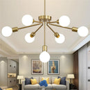 GobekUsa 8-Head Nordic Ceiling Chandelier in Black White Gold for Modern Home Decor