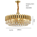 GobekUsa Gold Crystal Chandelier Lights LED Nordic Classic Living Room Lamparas