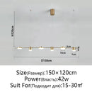 GobekUsa Dimmable LED Ceiling Chandelier for Living Room, Dining, Kitchen - Modern Hanging Light