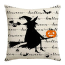 GobekUsa Halloween Pumpkin Linen Cushion Cover Set for Home Sofa Bedroom Decor