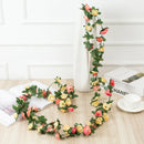 GobekUsa 250cm Rose Flowers Vine Garland Autumn Cane Backdrop Decor