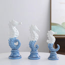 GobekUsa Cartoon Seahorse Ceramic Statue for Home Decoration