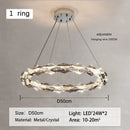 GobekUsa Crystal Ring Chandelier: Modern Dimmable LED Ceiling Fixture
