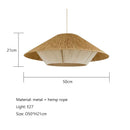 GobekUsa Handmade Hemp Rope Pendant Lamp for Dining Room Kitchen Cafe