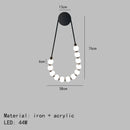 GobekUsa LED Necklace Wall Lights: Gold Black Metal White Acrylic Sconce for Home Art Deco