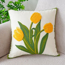GobekUsa Boho Floral Embroidered Canvas Cushion Cover 45*45cm for Living Room