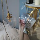 GobekUsa Brass Pumpkin LED Pendant Light - Japanese Style Bedroom Suspension