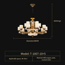 GobekUsa All Copper Jade Chandelier, Modern Chinese Style for Living Room, Bedroom, Dining Room.