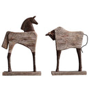 GobekUsa Horse Sculpture: Handmade Wood Grain Design, Animal Figurine for Home Decor