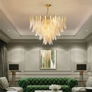 GobekUsa Leaf Glass Pendant Lamp: Modern Luxury Crystal Suspension for Living Room, Restaurant, Bedroom.