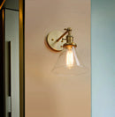 GobekUsa Funnel Glass Wall Lamp E27 Sconce Modern Bedroom Light Fixtures