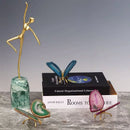 GobekUsa Agate Butterfly Ornament Brass Insect Statue Home Decoration