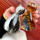 GobekUsa Hand Blown Glass Cat Figurine, Modern Art Crystal Sculpture, Cute Ornament