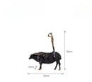 GobekUsa Abstract Black Yak Golden Cow Sculpture Decorative Metal Figurine