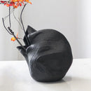 GobekUsa Black Vase Abstract Artwork Flowers Pots Desk Decoration Aesthetic Décor